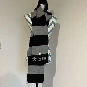 Raiders M Resort Las Vegas black and grey scarf, official NFL, embroidered logo